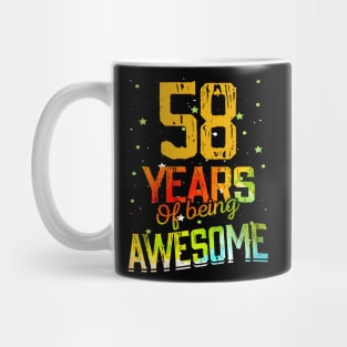 58 Years Of Being Awesome Gifts 58th Anniversary Gift Vintage Retro Funny 58 Years Birthday Men Women Mug